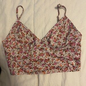 Pink floral Zara corset top